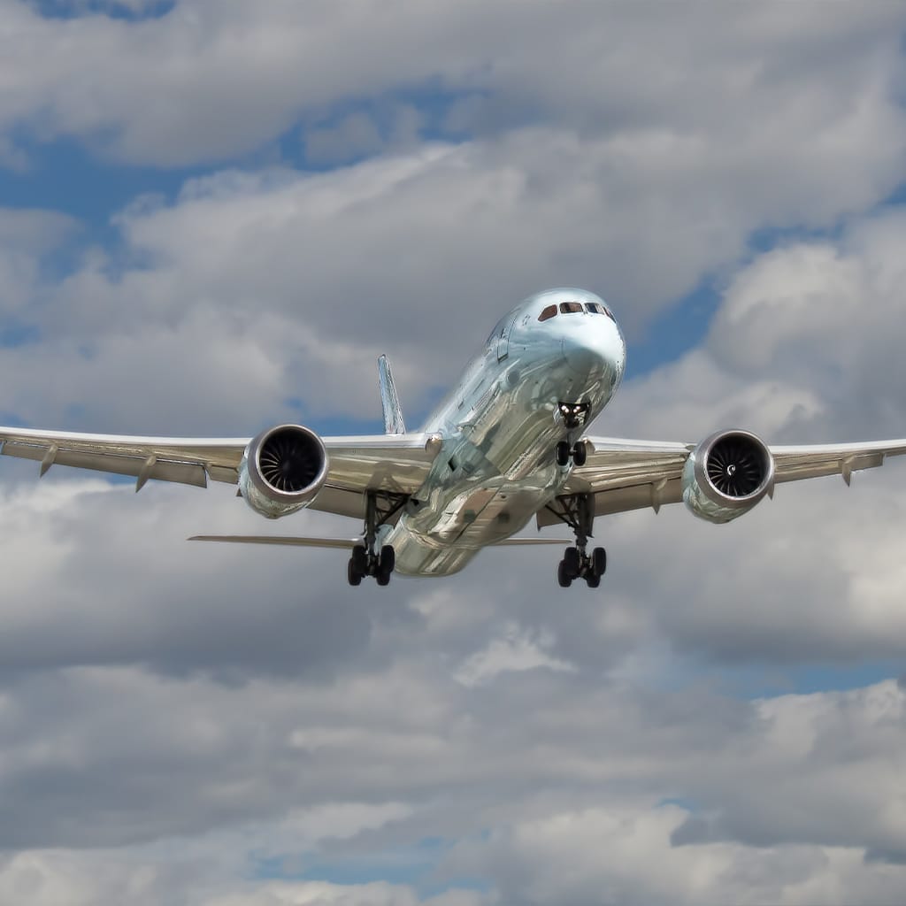 Silver airplane