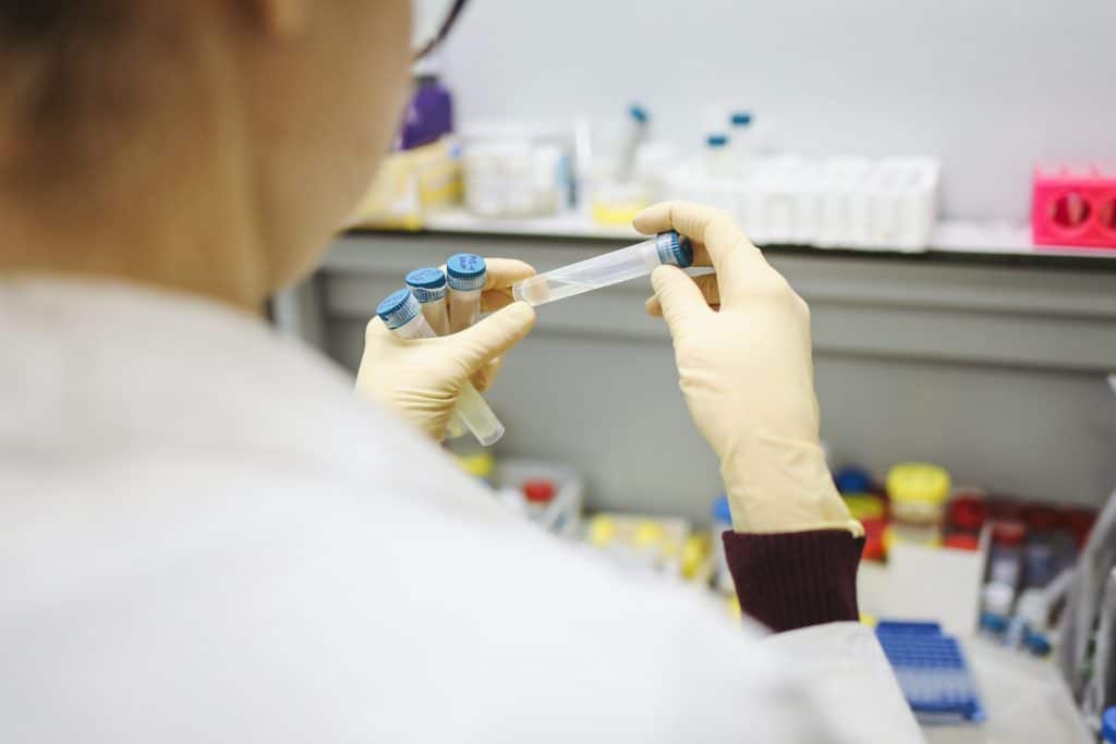 Lab technician checkin PCR tests