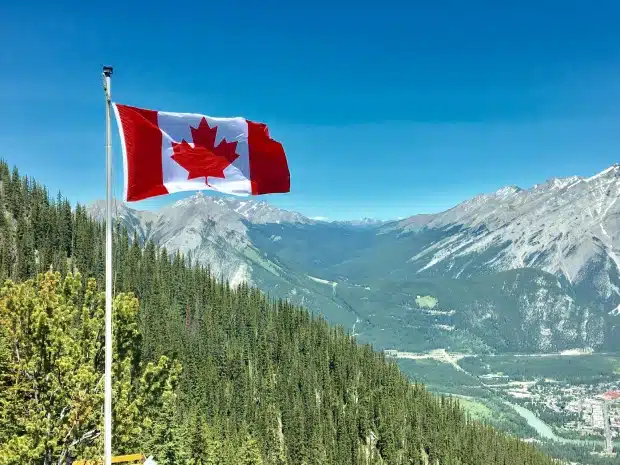 canadian-flag-and-mountains