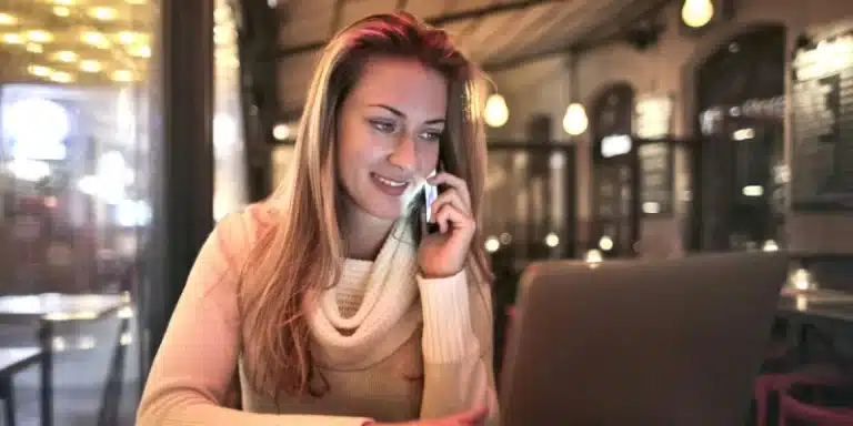 Woman talking on the phone