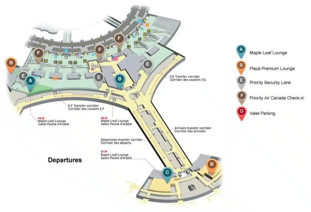 Toronto Pearson International Airport Departures Terminal Map