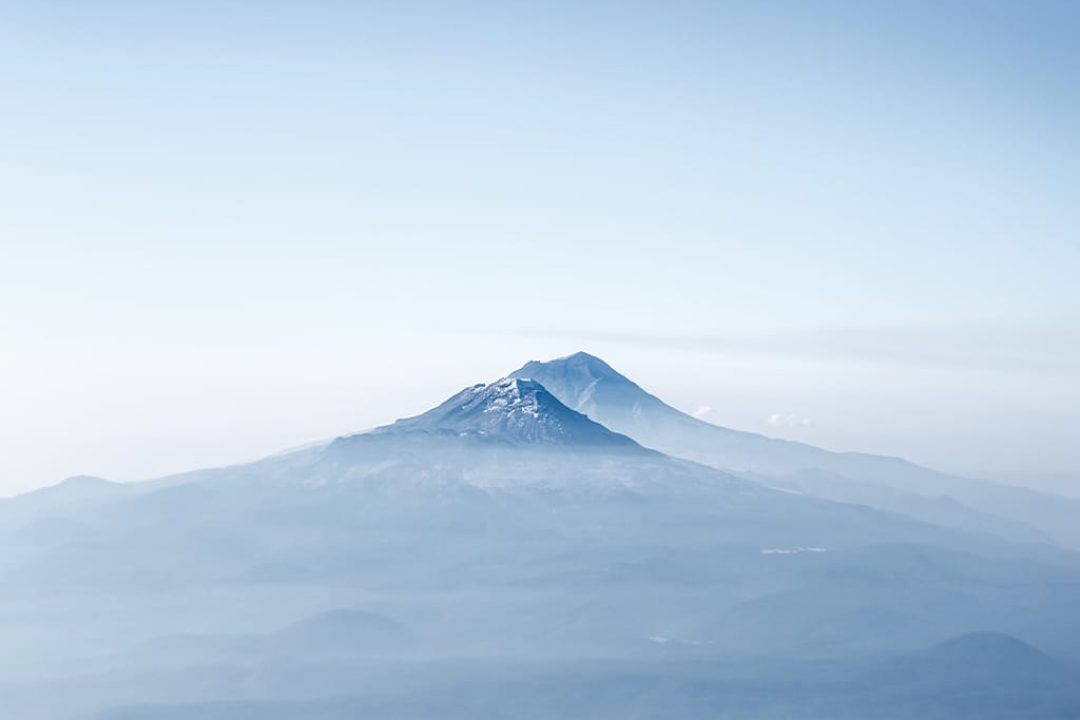 Mountain with very blue sky